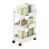 3 Tier Rolling Utility Cart Organizer,Plastic Utility Storage Carts with