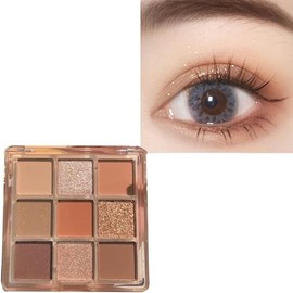Paleta de Sombra de Ojos 9 Colores - NacaradaBrilloMate, 3  Estilo Coreano, Larga Duración, Maquillaje de Ojos                                        