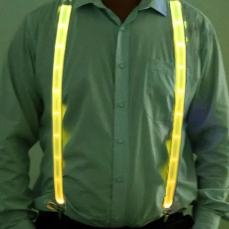 LED Light Up Suspenders with Bow Tie – Party Costume