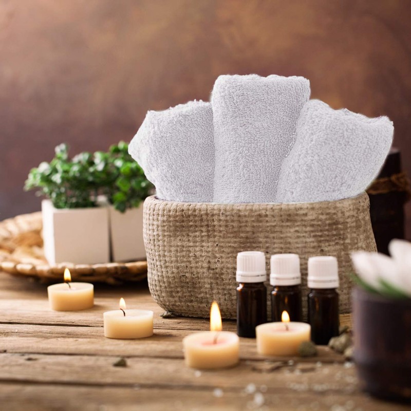 Talvania White Cotton Washcloths - Pack of 24 - Super