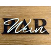 Wein-BAR Schild mit 3D-Schriftzug aus Holz (30cm) Schwarz