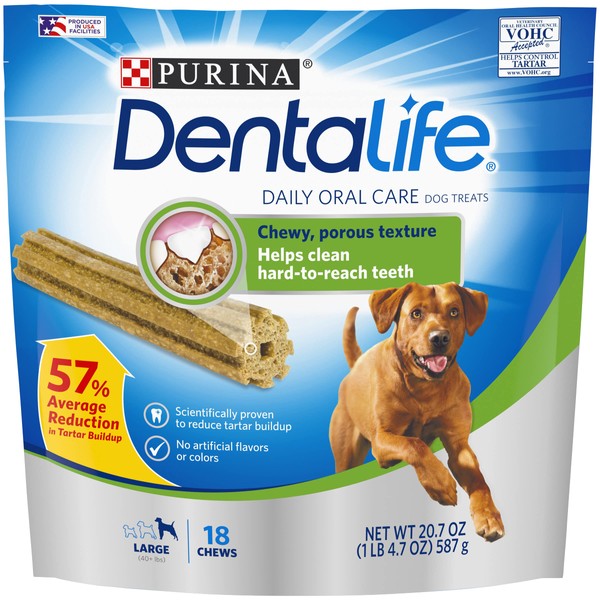 Purina DentaLife Made in USA Facilities Large Dog Dental Chews, Daily