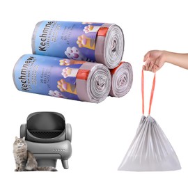 60 Count Cat Litter Replaced Waste Bags Liners for Neakas M1 Petpivot Autoscooper 11 Open-Top Self-Cleaning Cat Litter Box, Disposable Pet Wast Bags with Drawstring Heavy Duty Leak-proof