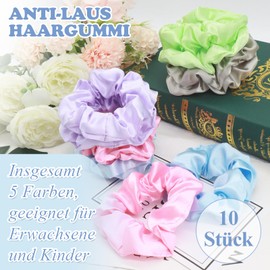 ZOCONE Pack of 10 Anti-Lice Hair Elastics, Treatment Against Head Lice Anti-Lice, Natural and Effective Helps Prevent Lice Hair Scrunchie Elastic Band with 1 Extra Fine Tooth Comb