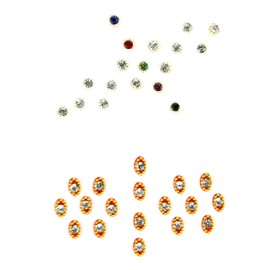 Bindi Pack of 4 Crystal Designer Bindis Jewel for Forehead Face Tikka Multicolored Bindiya Stickers Adhesive Stone Indian Traditional Tattoos for Women Girls Bride Return Gifts (Multicolour)