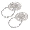 2Pcs Magnetic Curtain Tiebacks Stainless Steel Sparkling Crystal Flower Curtain