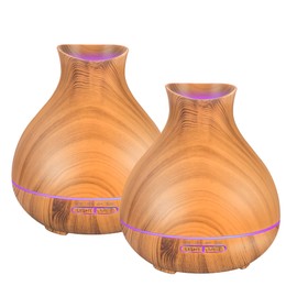 BZseed Aromatherapy Essential Oil Diffuser,2 PCS Humidifier with 550ml Lasting Mist Output Waterless Auto-Off Ultrasonic Diffusers 7 Color LED Lights Cool Mist Humidifier for Large Room, Home