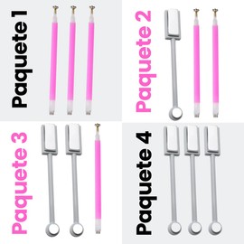 3 PIEZAS - Iman Decoracion Uñas Manicura Efecto Ojo de Gato Metalico Brilante Agrilico Polygel Boligrafo Magnetico Doble Punta Diseños Unicos Creativos Uñas Nails Patrones Flores (Paquete 1)