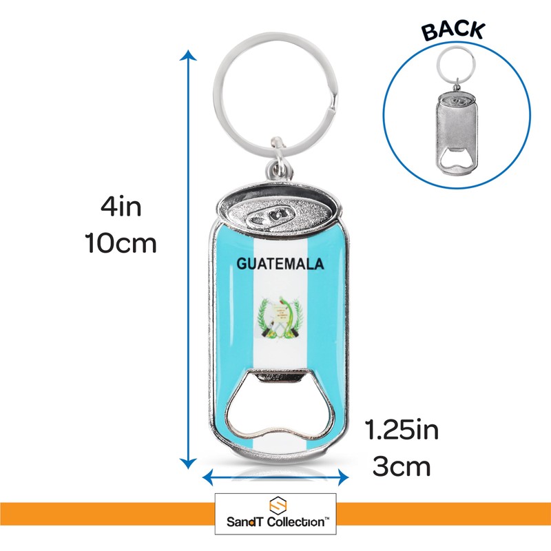 SandT Collection Guatemala Guatemalan Beer Bottle Opener Keychain - Can