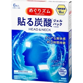 Kao Megurizum Stick-on Carbonated Pack HEAD & NECK, 6 Sheets