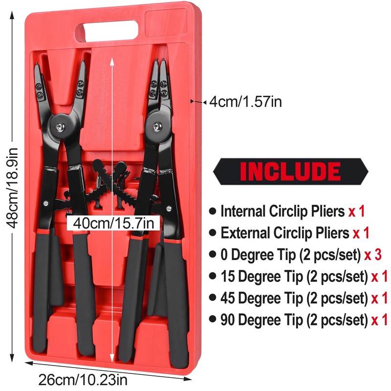 Inchoco Snap Ring Pliers Set Heavy Duty - 2 PCS