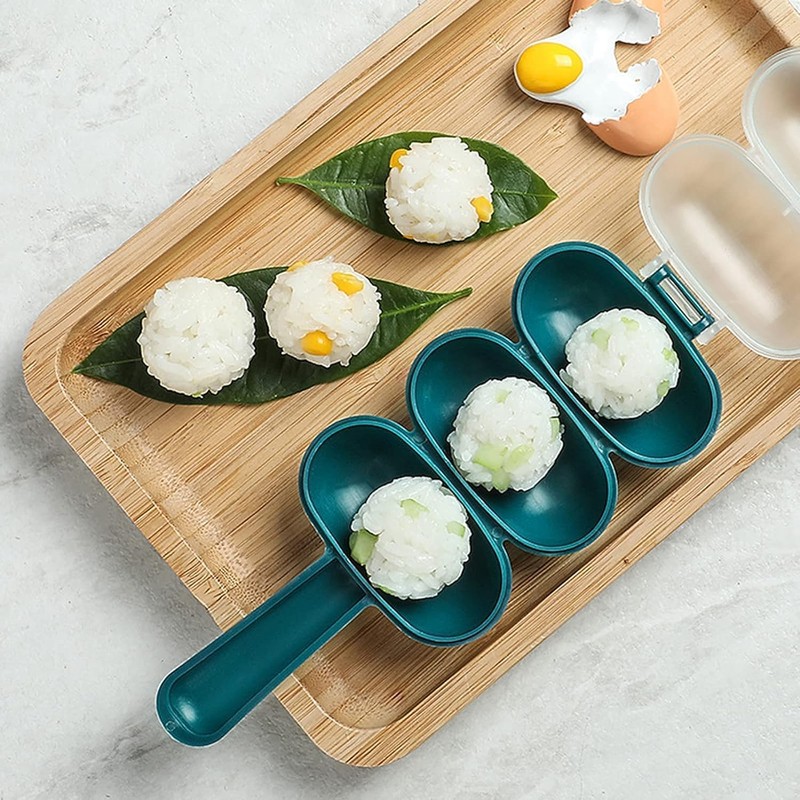2Pcs Green Rice Ball Maker Shake Lunch Maker Mould Rice