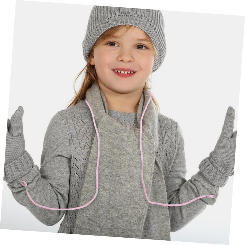 Abaodam 2Pcs Ski Gloves with String Mitten Holders Durable Clips