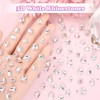 500 Pcs White Nail Charms and Rhinestone, Half Round Gems
