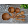 Set of 6 pieces (no marking) Teak Wooden Measuring Spoons,