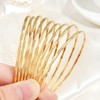 Jascatin 9PCS Multi layer Gold Metal Bangle Bracelet Layered Geometric