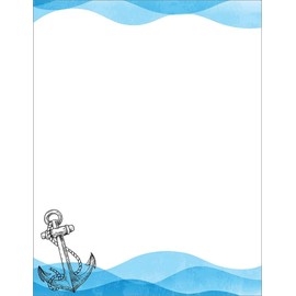 Great Papers! Papel membrete, ancla náutica oceánica, 8.5 x 11 pulgadas, apto para impresora, 50 hojas (2025015)