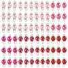 Pandahall 80Pcs Glass Pearl Connector Charms 13mm Pastel Pink Red