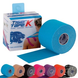 TIGERTAPES - Tiger K Tape (5cm x 5m) - Kinesiology Tape Uncut Roll Elastic Therapeutic Muscle Support Tape for Exercise, Sports & Injury Recovery - Water Resistant, Breathable, Latex Free - Blue…