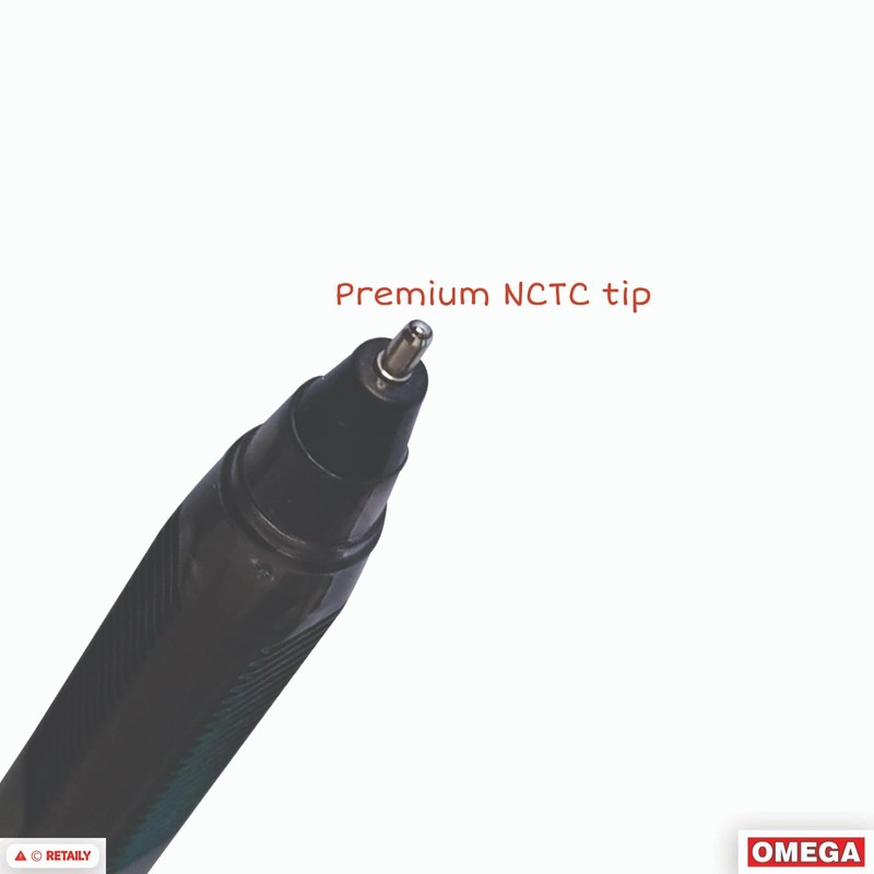 OMEGA Triad Tint Ballpoint Pens, BLACK, Medium Point (1.0 mm),