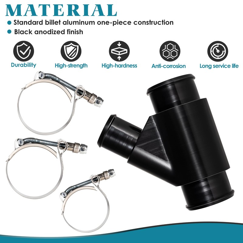 BELIFLY Weldless Dual Radiator Coolant Y-Pipe Compatible with Dodge Ram