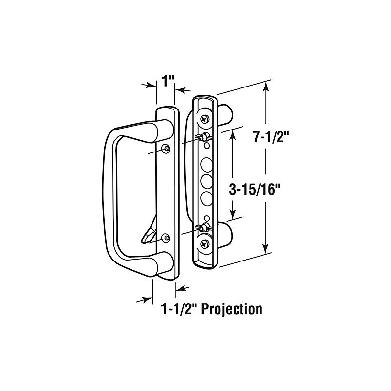 Prime-Line C 1178 Diecast, White, Patio Door Handle (Single Pack)