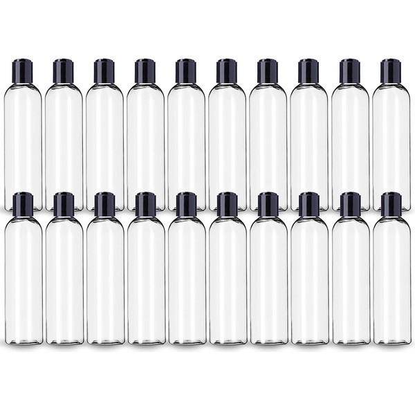 ljdeals 8 oz Clear Plastic Empty Bottles with Black Disc