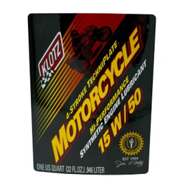 Klotz Motorcycle TechniPlate with Integrated Transmission, Hi-Performance Synthetic Motor Oil Lubricant for 4-Stroke Engines | 15W-50 – KL-815 – 1 Quart