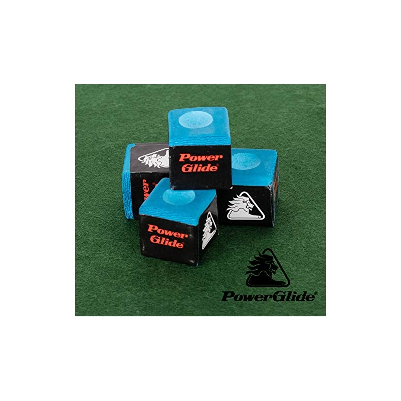 PowerGlide Snooker Pool & Billiard Cue Tip Chalk | Blue