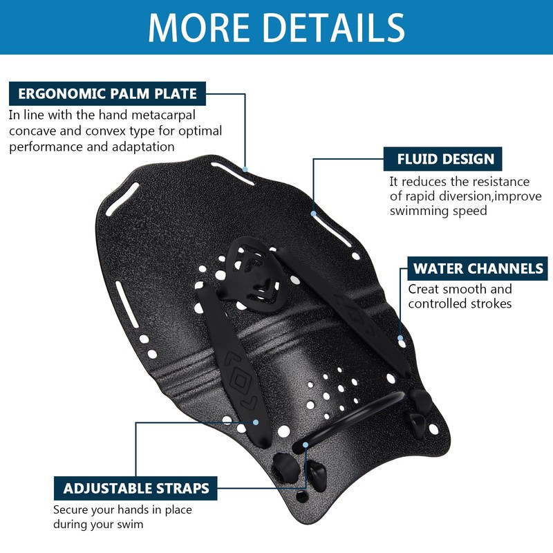 BOOSTEADY Swim Paddle Hand, Swim Training Hand Paddles with Adjustable