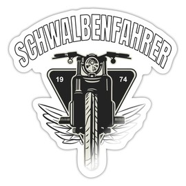 Spreadshirt Retro Swallow Driver Moped 1974 Sticker 10 x 10 cm Glossy White