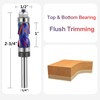 SpeTool Coated Flush Trim Router Bit 1/4 Shank with Top
