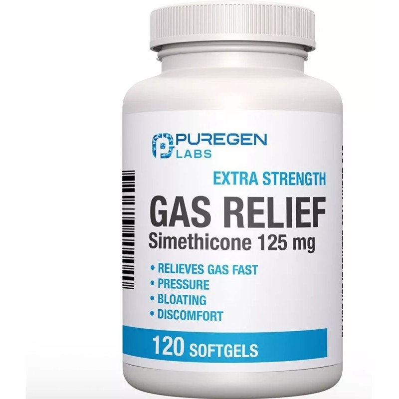 Puregen Gas Relief Simethicone 125 mg 120 Softgels 3Pk