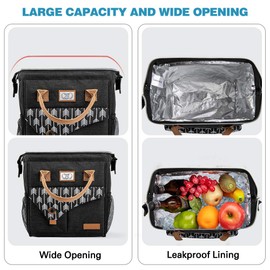Lekesky 10L Insulated Lunch Bag for Women for Work Lunch Tote,Black Quilting