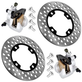 Caltric Front Brake Disc w/Left Right Caliper for Yamaha Kodiak 400 YFM400 2x4 4x4 03-06