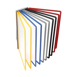 QWORK Wall Mounted Reference System with 10 Assorted Double-Sided A4 Letter-Size Panels, Easy-Read Angled Bracket, Document Protection, Document Organiser, Display Panel Wall Unit