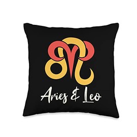 Aries and Leo Couple Zodiac Relationship Horoscope Men Women Throw Pillow