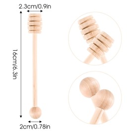12Pcs Wooden Honey Mixing Stirrers, 6-Inch Reusable Honey Dipper Sticks for Honey, Syrup, Jam - for Dispense and Drizzle