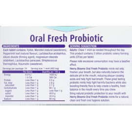 Henry Blooms Oral Fresh Probiotic 24 Chewable Tablets