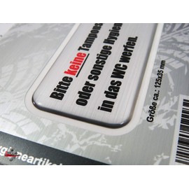 BIKE-label 3D Toilet Sticker Aluminium Look Hygiene Items Not in the Toilet 125 x 35 mm 900135VA