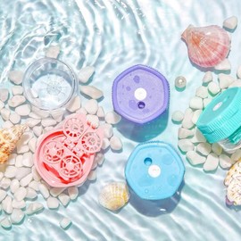 4 PCS Manually Contact Lens Washer Cleaner and 2 Pack Colorful Contact Lens Remover and Inserter Tool Case Set,Portable Contact Tweezers with Soft Tip,Contact Applicator for Soft Hard Contact Lense