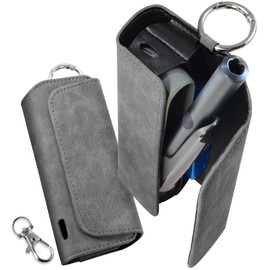 SOAREM Suede PU Leather Case with Carabiner Attachment Hook (Gray)
