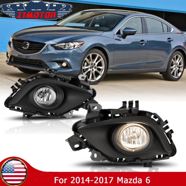 I1MOTOR Fog Lights For 2014-2017 Mazda 6 Front Bumper Lamp