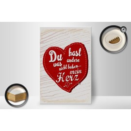 Femer Holzschild Spruch Du hast mein Herz Liebe 20x30cm Geschenk
