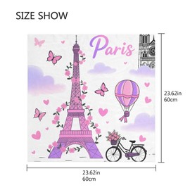 MUCEXQ Romantic Paris Eiffel Tower Women's Fashion Silk Scarf,Square Satin Headscarf Novelty Neck Scarf Hair Wraps