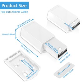 Redunest Heavy Duty Push to Open Door Latch, 5 Pack White Magnetic Push Latches, Hidden Push Touch Latch Hardware for Push to Open Cabinet, Magnetic Door Catch for Cabinet Drawer Wardrobe Kitchen Door