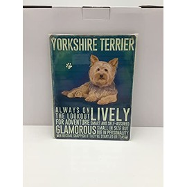 Garden Gate Yorkshire Terrier Metal Wall Sign Art Retro Metallic