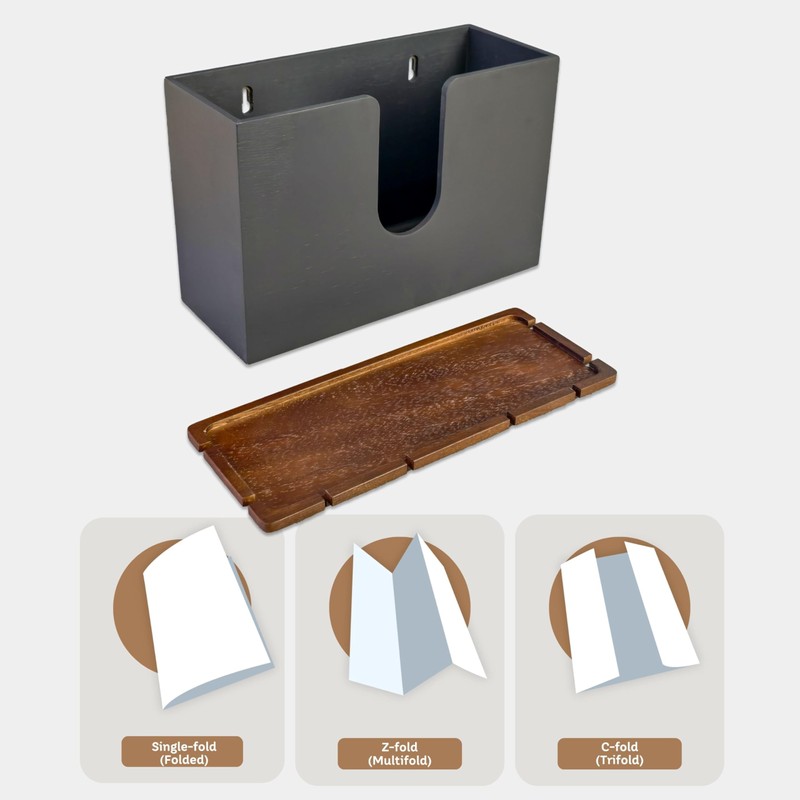 eBun Bamboo Folded Paper Towel Holder – Wall Mount &