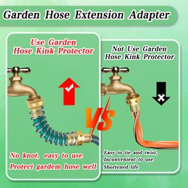 Garden Hose Splitter Kit, Hose Splitter 2 way Heavy Duty, Brass Water Hose Splitter Kit with 1pcs Hose Splitter 2pcs Garden Hose Protector, 4pcs Rubber Washers, 2 Way Hose Splitter, for Garden Working