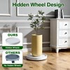 KangTeer 2-Pack 11.2 Inch Plant Caddy with Hidden Wheels, White